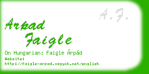 arpad faigle business card